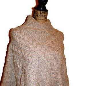 Parsnip Aran Merino Wool Poncho
